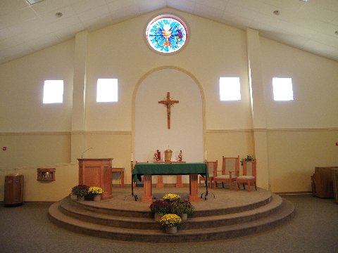 View of Church with Stained Glass